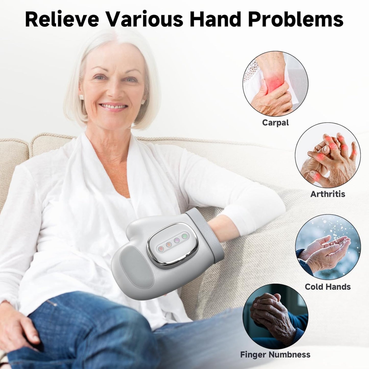 Hug&Rest™ ThermaPulse 3-in-1 Hand Massager – Deep Relief, Anywhere